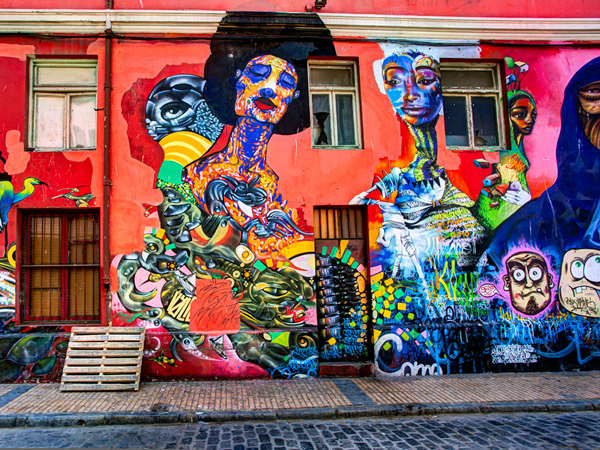 Valparaiso is a city of graffiti and murals